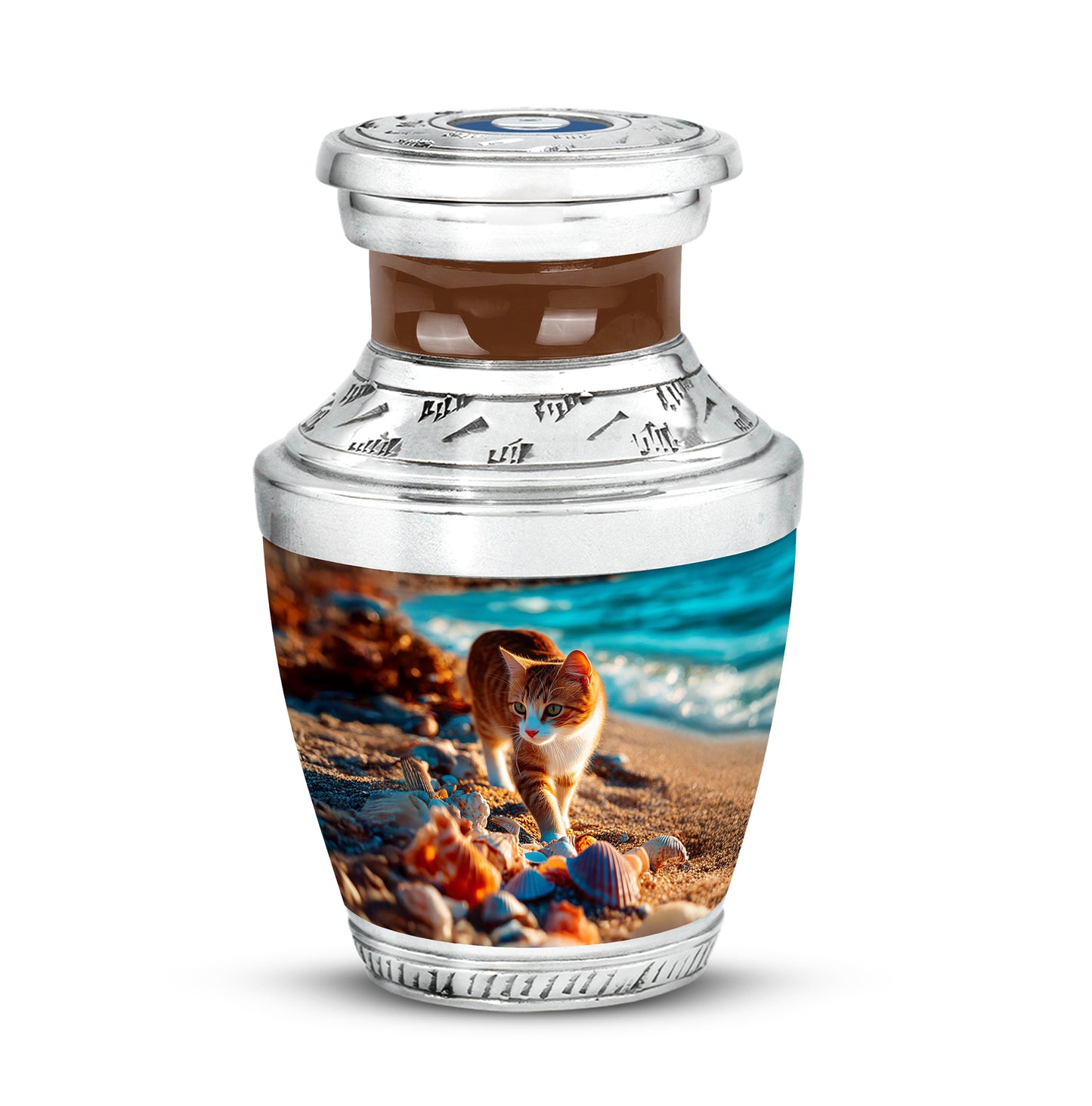Personalized Teal Cat Cremation Urns for Ashes - Captivating - Yatskia