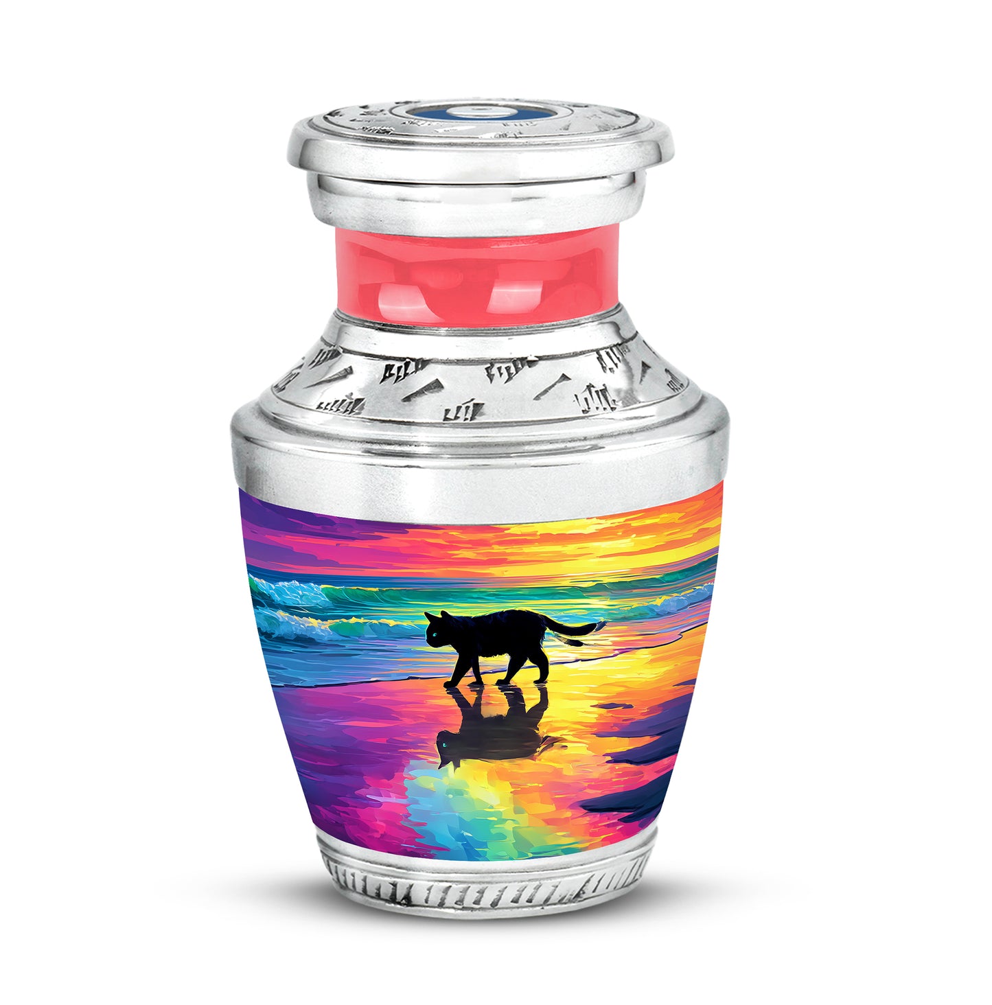 Dignified Red Cat Cremation Urn for Ashes - Yatskia