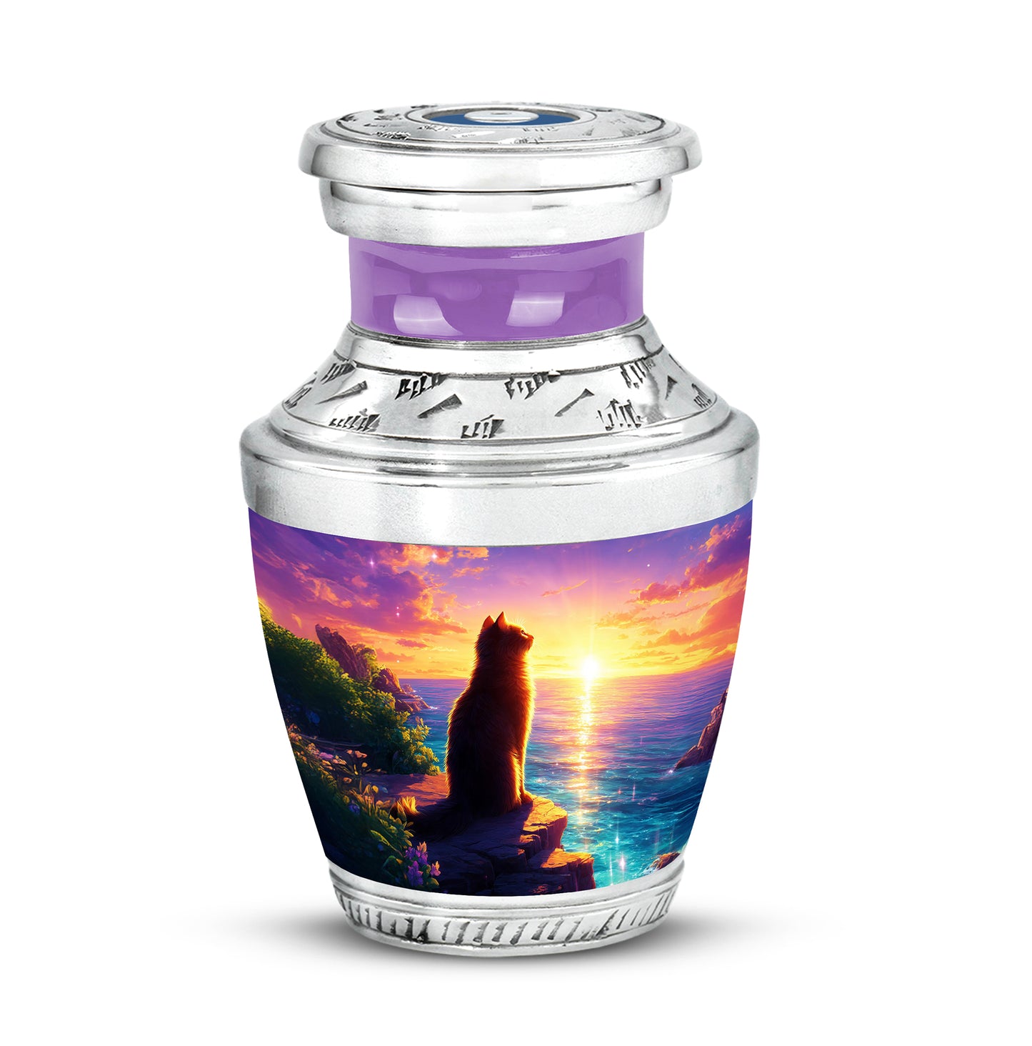 Pink Serene Cat Memorial Urn for Ashes - Yatskia