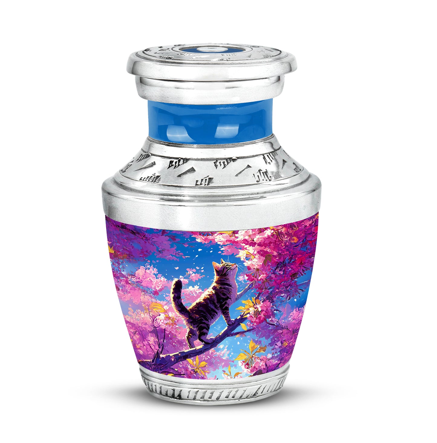 Blue Cat Cremation Urns - Honored Embrace - Yatskia