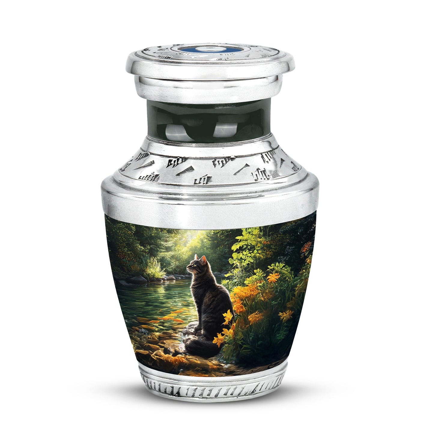 Personalized Black Cat Cremation Urns for Ashes - Peaceful - Yatskia