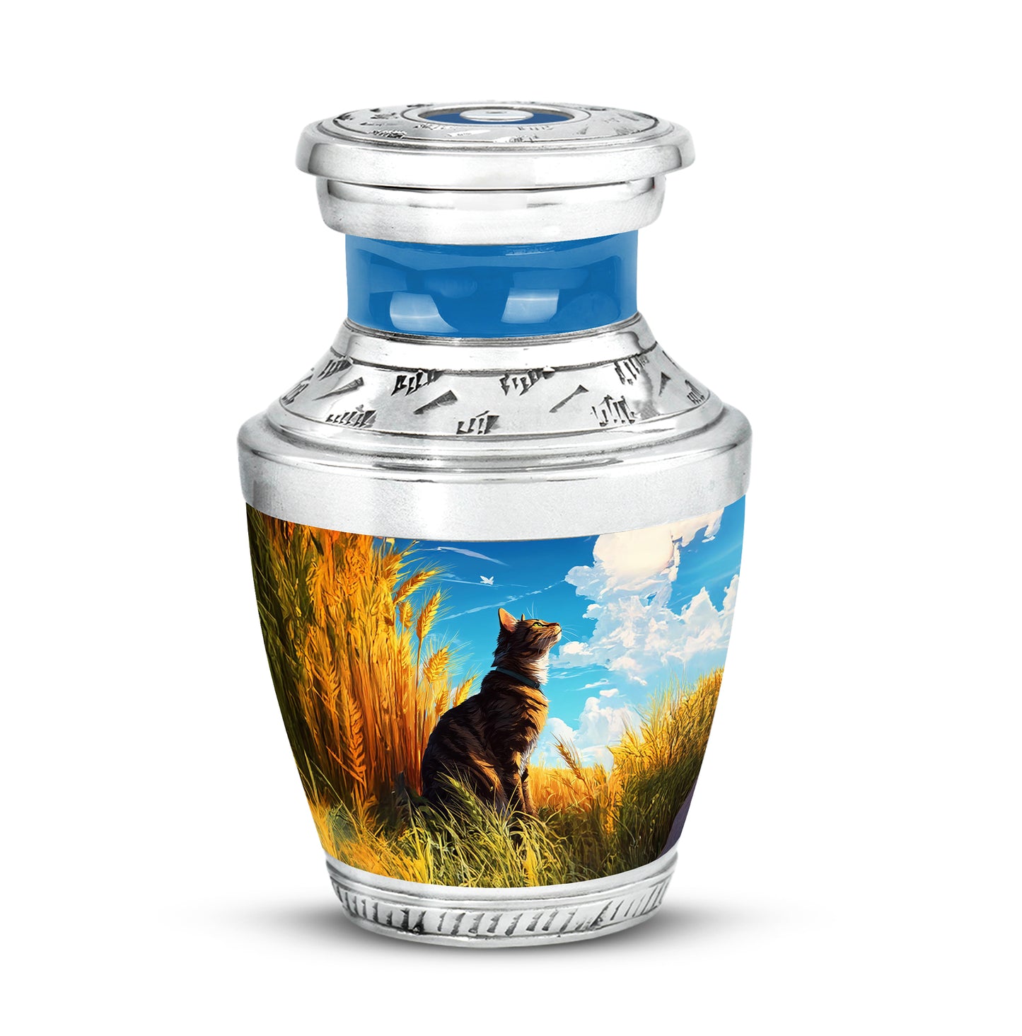 Personalized Cat Cremation Urns - Wondrous Blue - Yatskia