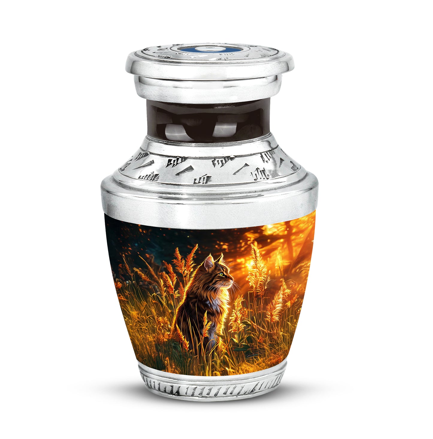 Black Stately Cat Cremation Urns for Human Ashes - Yatskia