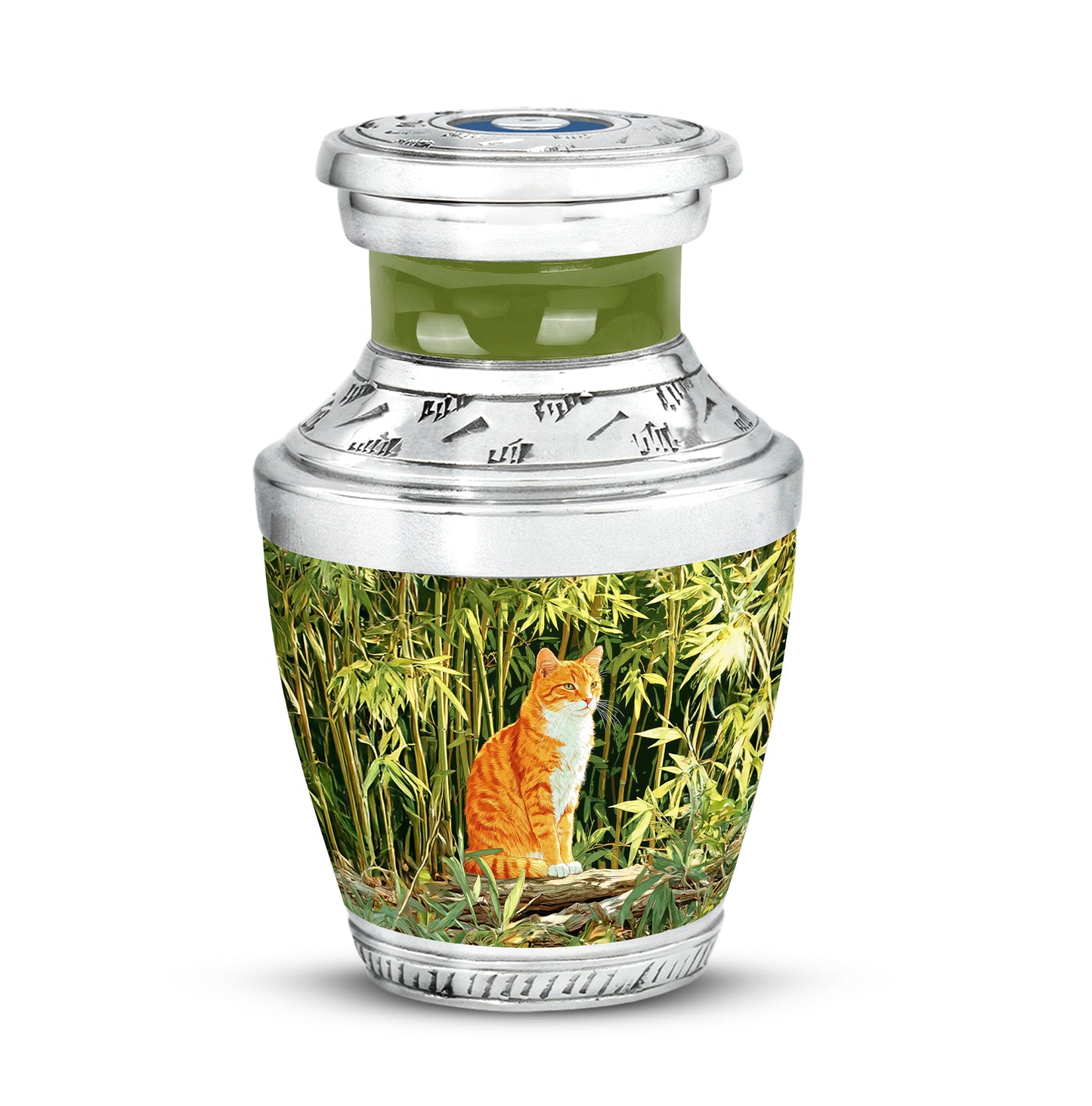 Personalized Green Steadfast Cat Cremation Urns for Human Ashes - Yatskia