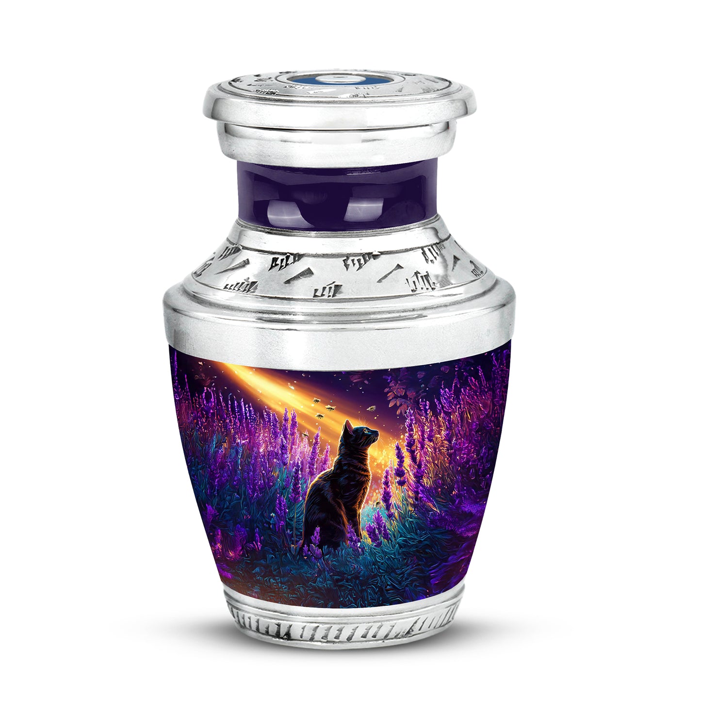 Hallowed Cat Cremation Urns for Human Ashes - Purple - Yatskia
