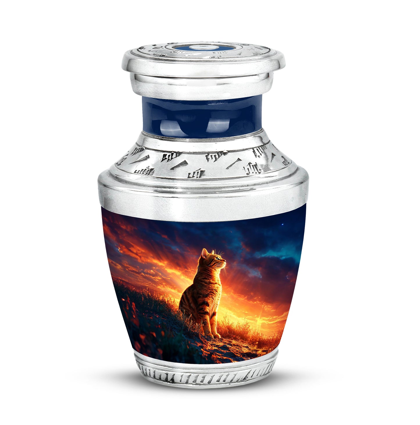 Illustrious Cat Memorial Cremation Urns - Blue - Yatskia