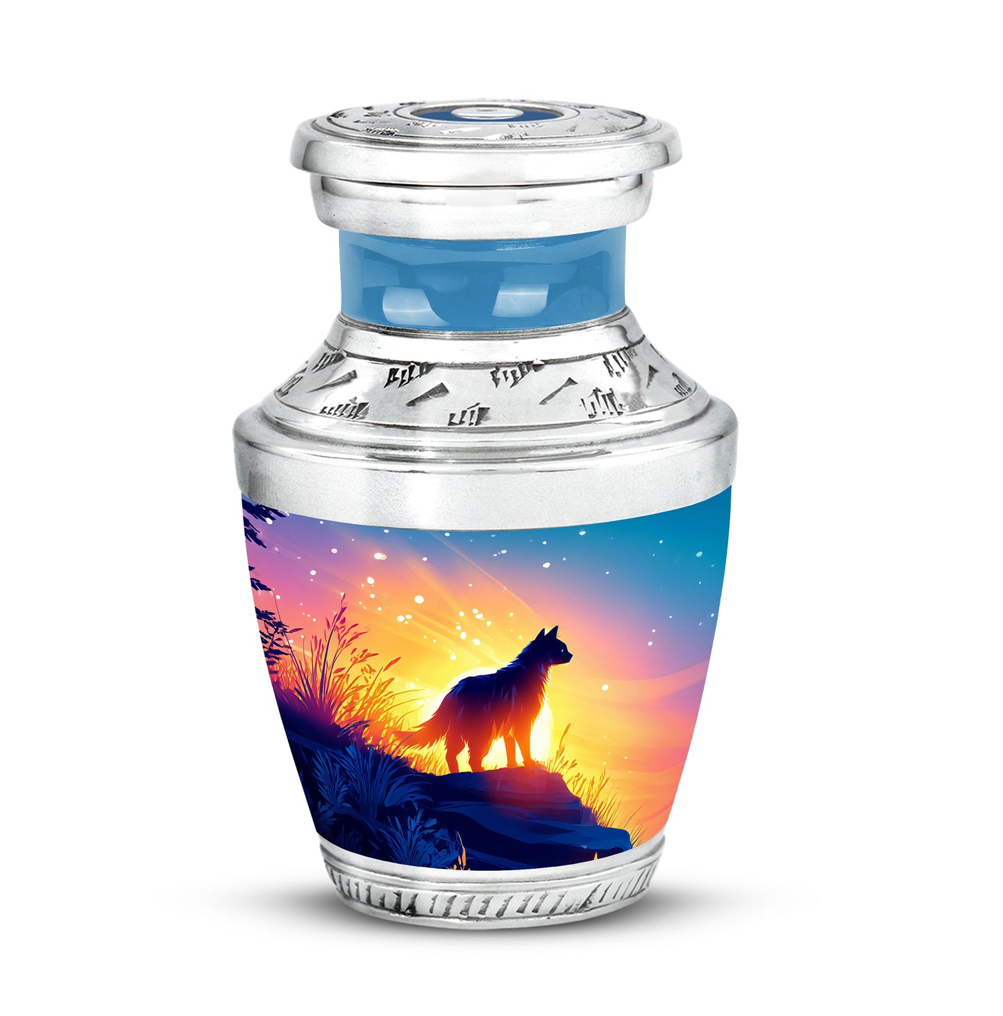 Personalized Blue Sovereign Cat Cremation Urns for Human Ashes - Yatskia