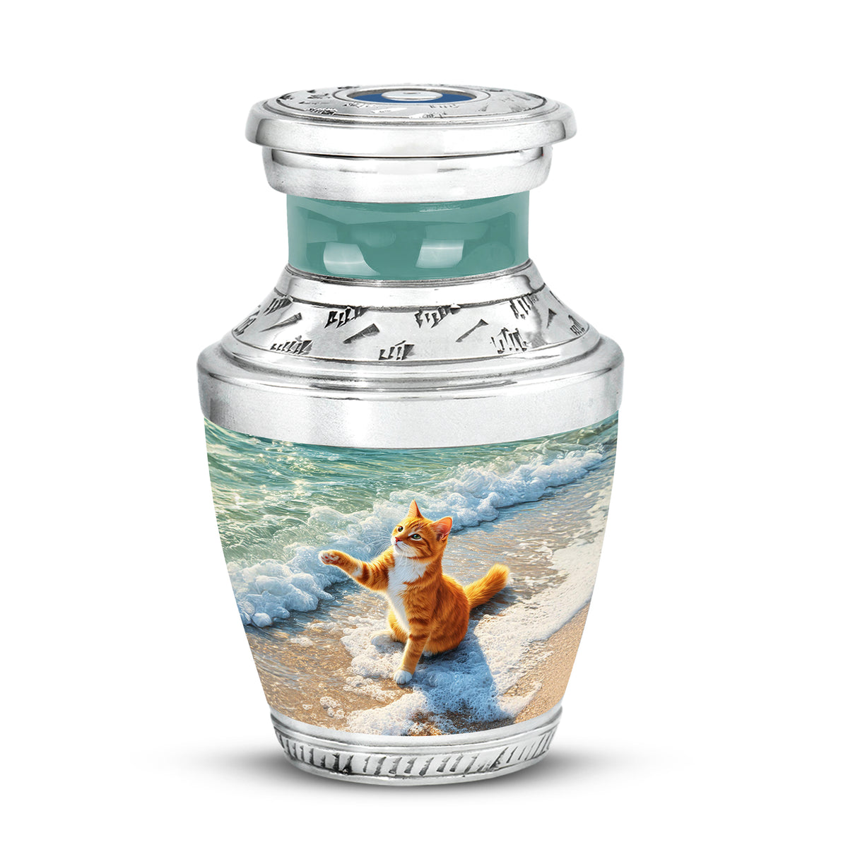 Personalized Green Cat Cremation Urns for Ashes - Transcendent - Yatskia
