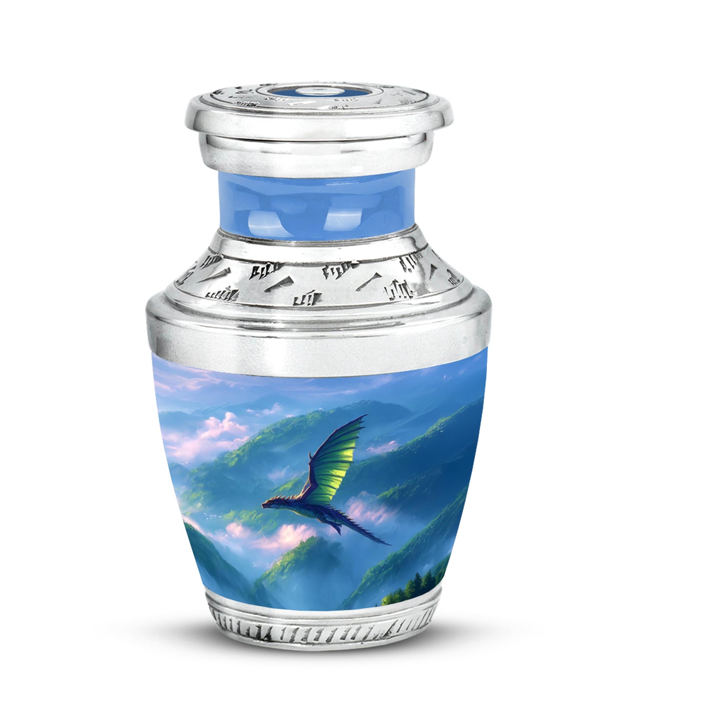 Blue Dragon Cremation Urns - Enduring Blessing 10-inch, 200 cu in - Yatskia