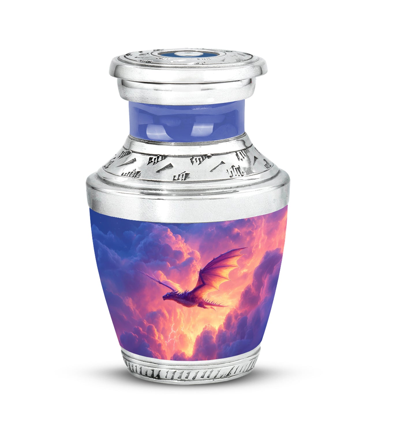 Personalized Eternal Dragon Cremation Urns - Blue 10-inch, 200 cu in - Yatskia
