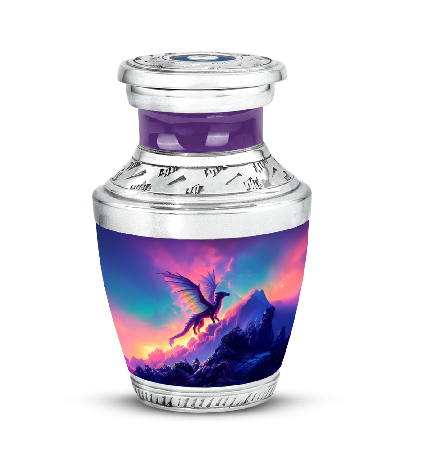 Distinguished Blue Dragon Cremation Urn for Ashes - 10-inch, 200 cu in - Yatskia