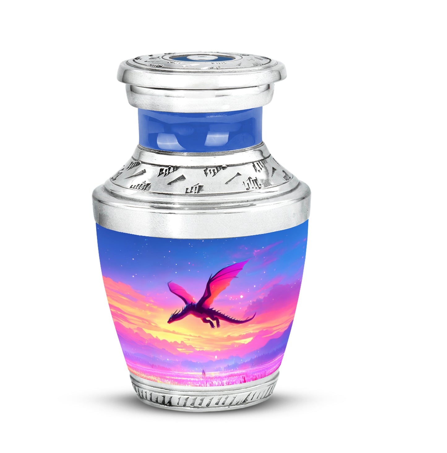 Personalized Elegant Dragon Cremation Urns - Blue 10-inch, 200 cu in - Yatskia