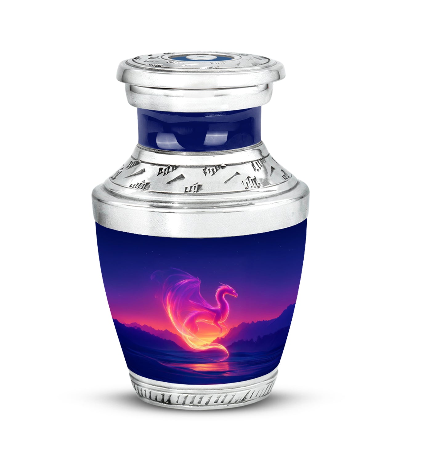 Personalized Blue Dragon Cremation Urns for Ashes - Peaceful 10-inch - Yatskia