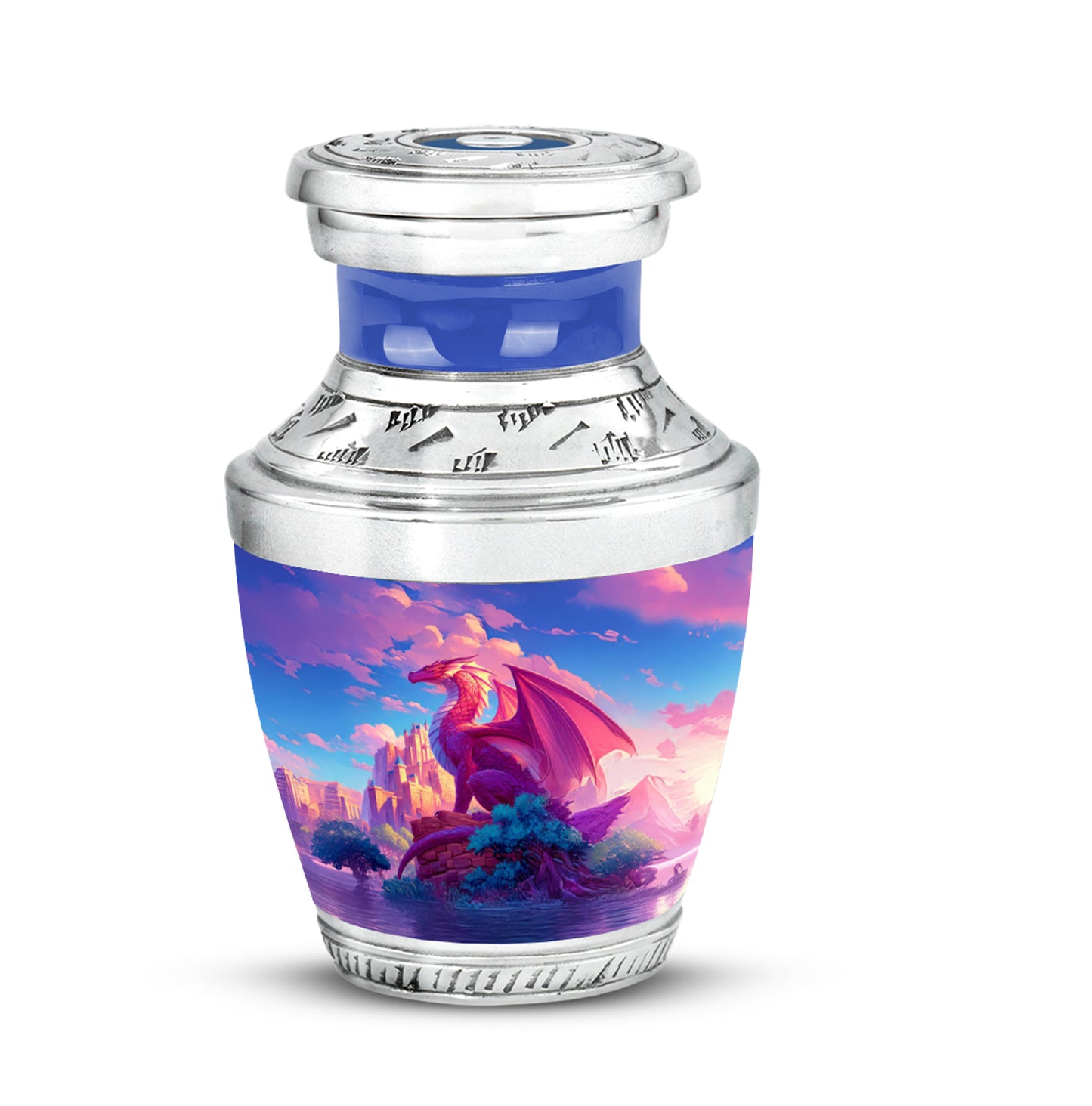 Blue Dragon Tribute Cremation Urns for Human Ashes - 10-inch, 200 cu in - Yatskia