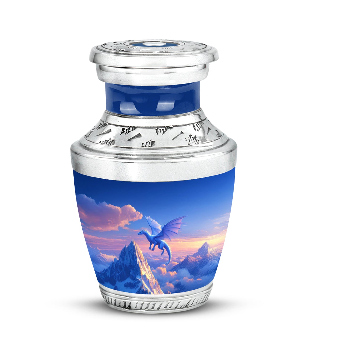 Blue Beloved Dragon Cremation Urns for Human Ashes - 10-inch, 200 cu in - Yatskia