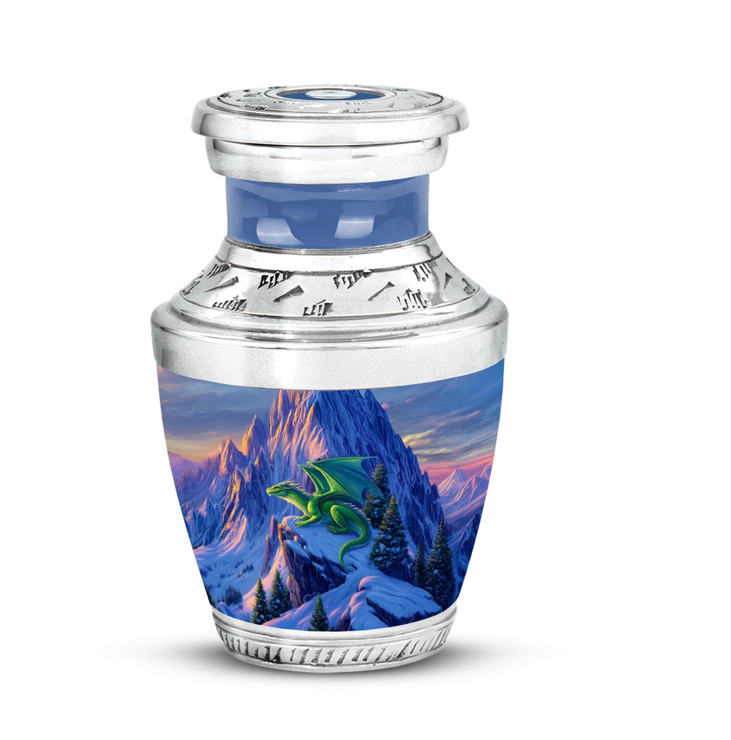 Blue Dragon Commemoration Cremation Urns for Human Ashes - 10-inch, 200 cu in - Yatskia
