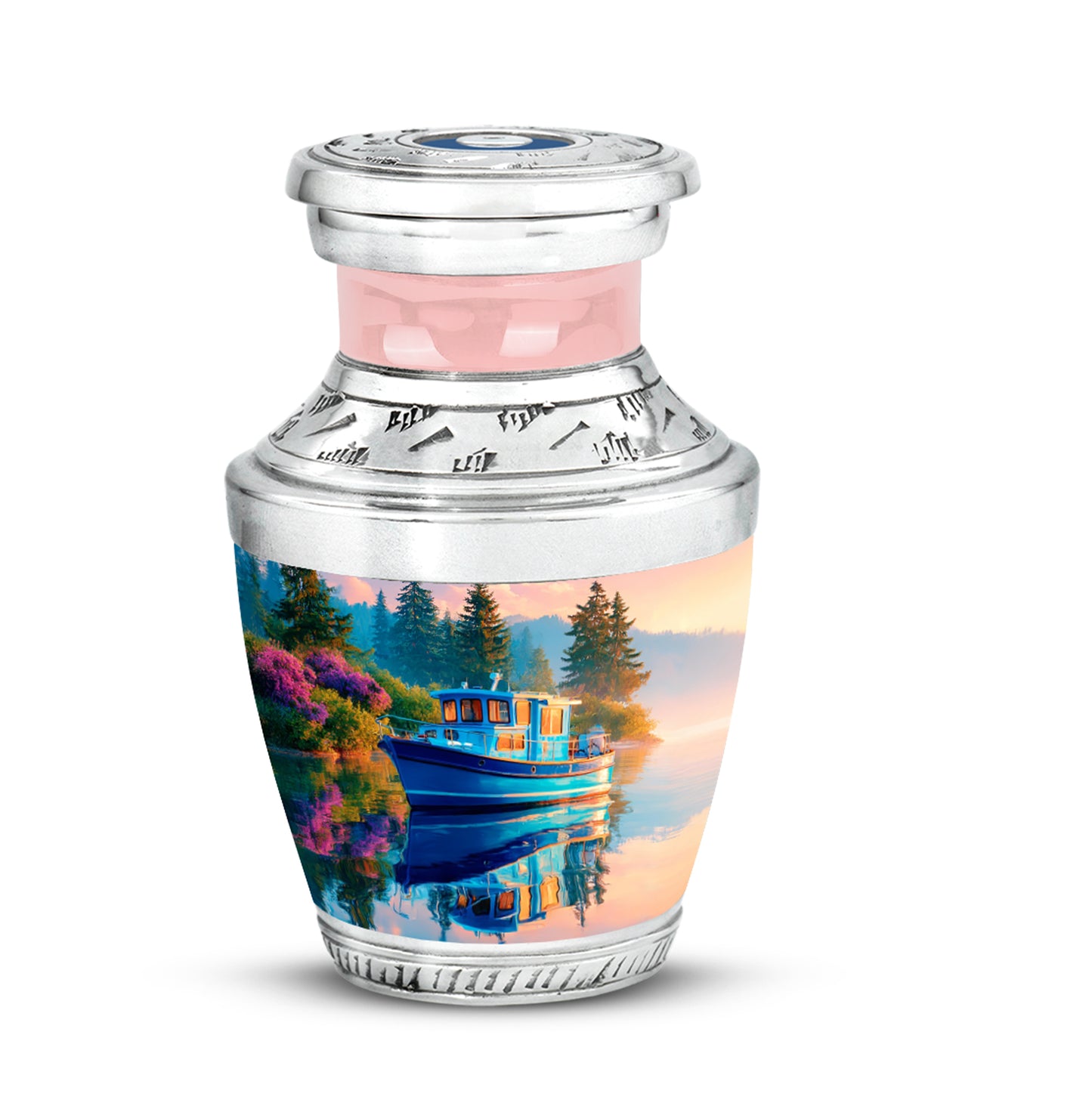 Personalized Blue Boat Cremation Urns for Ashes - Captivating 10-inch - Yatskia