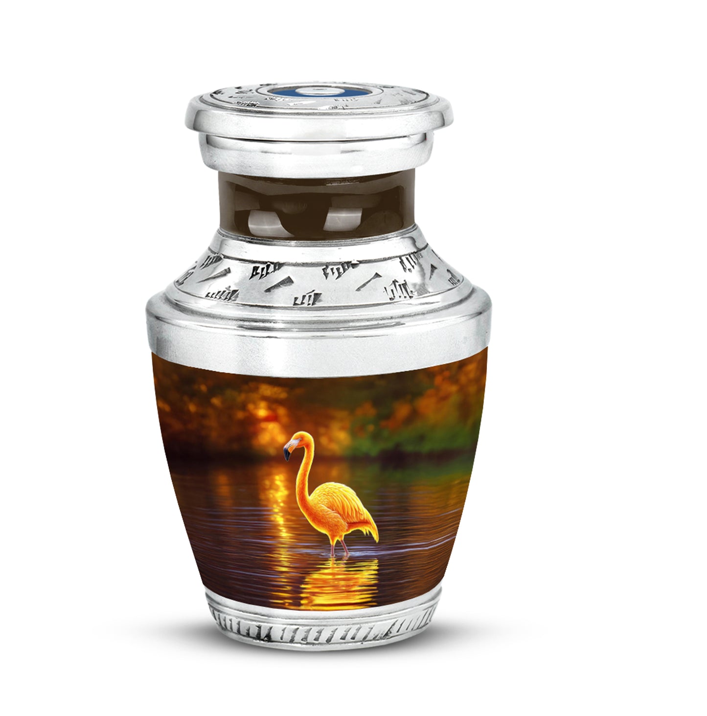 Personalized Elegant Flamingo Cremation Urns - Gold 10-inch, 200 cu in - Yatskia