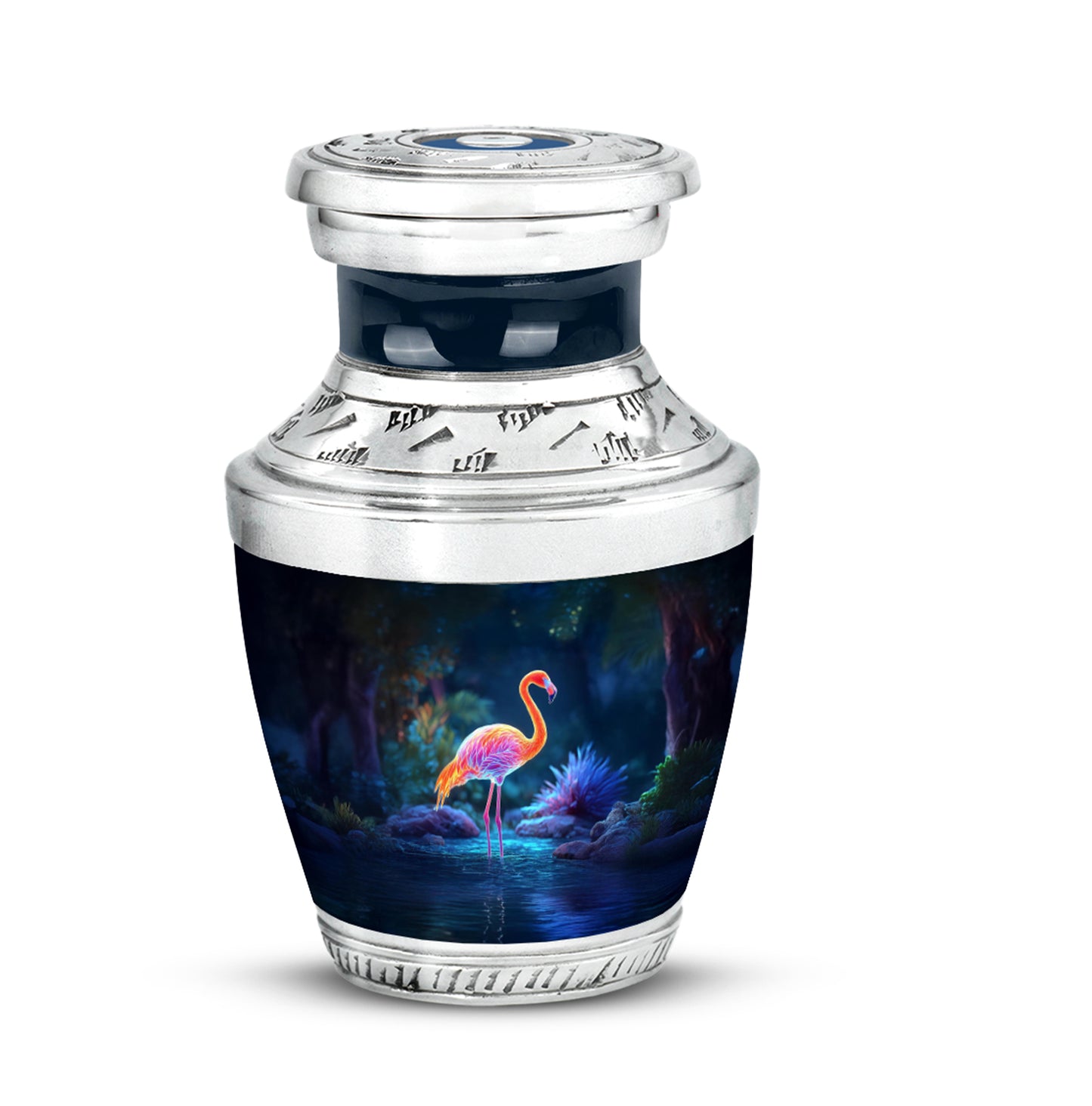 Hallowed Flamingo Cremation Urns for Human Ashes - Blue 10-inch - Yatskia