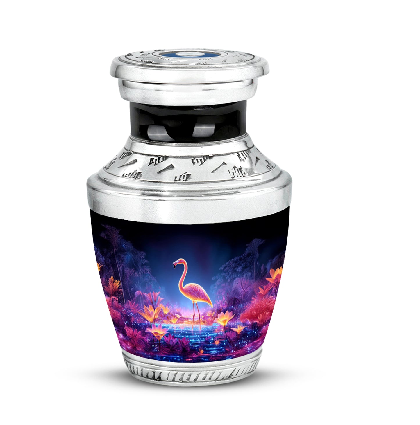 Blue Exquisite Flamingo Memorial Urn for Ashes - 10-inch, 200 cu in - Yatskia