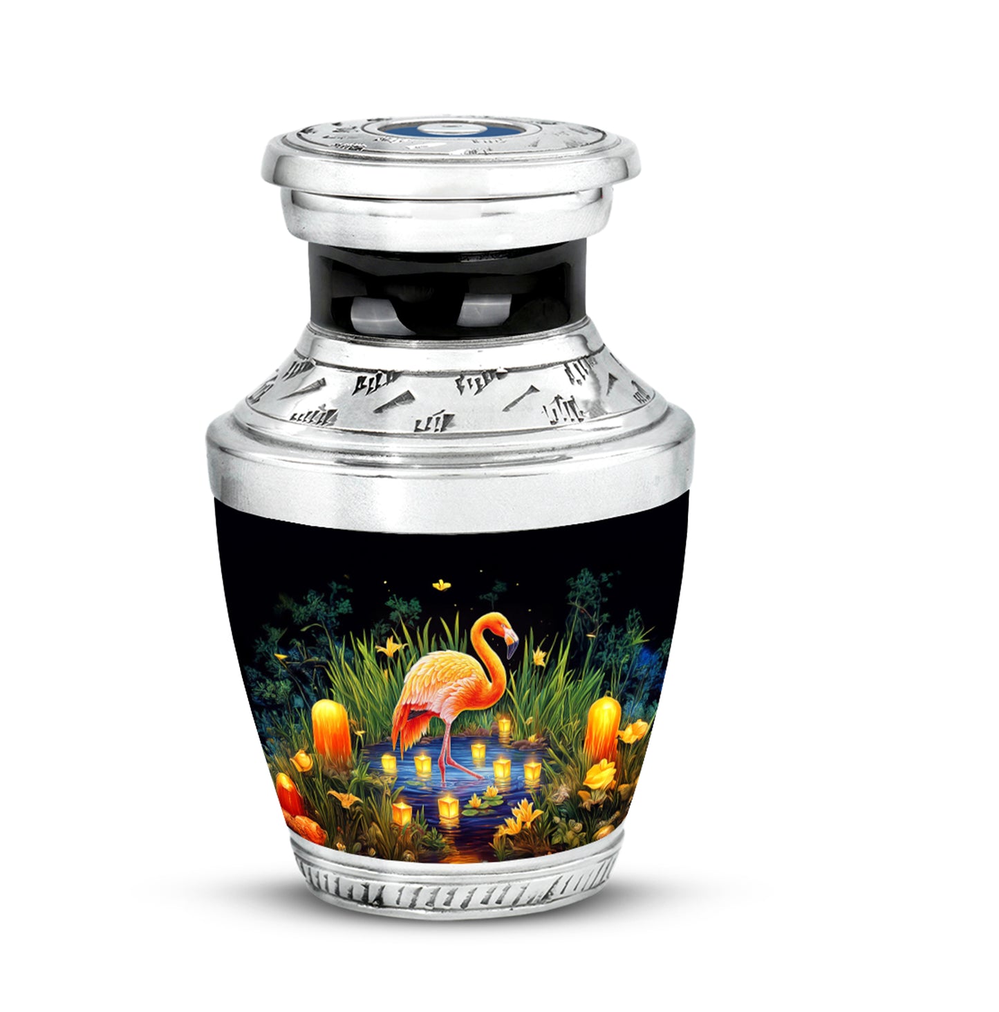Black Flamingo Cremation Urns - Glorious Tribute 10-inch, 200 cu in - Yatskia