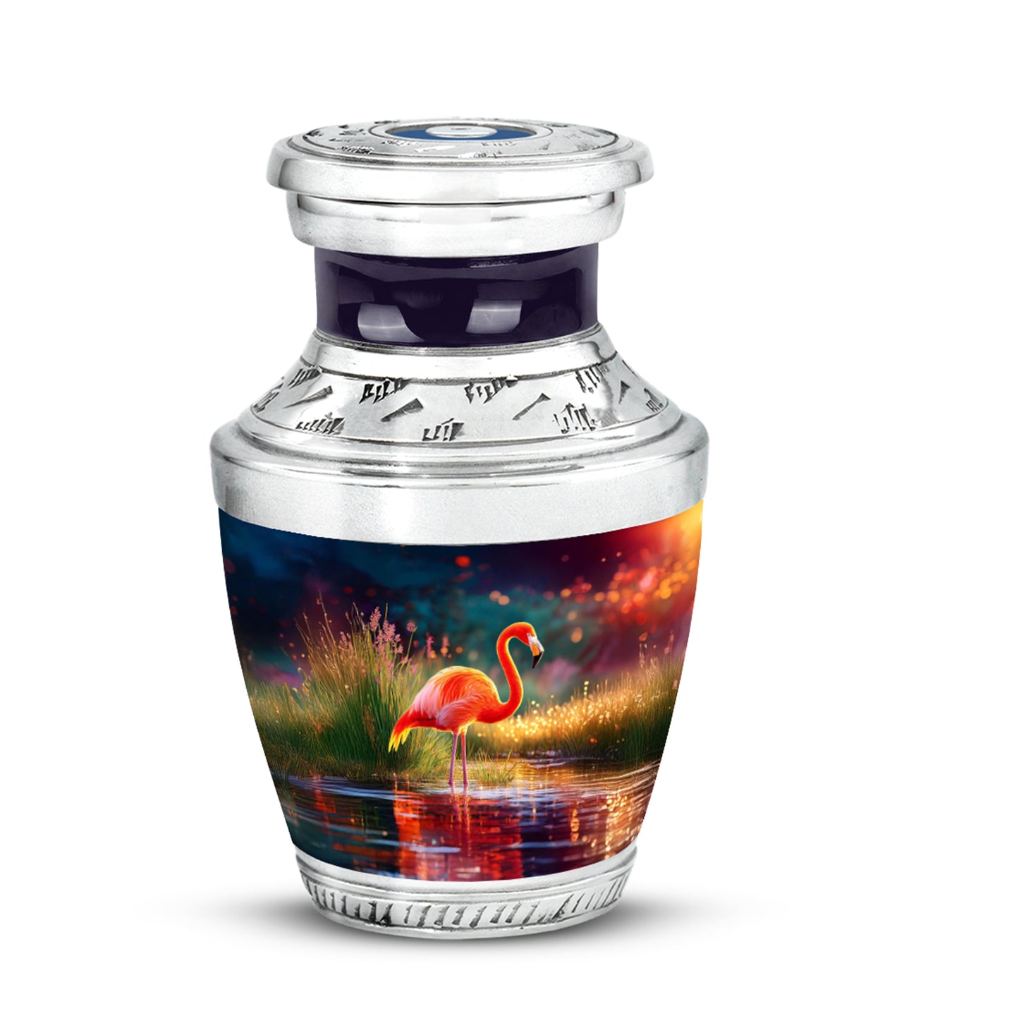 Lustrous Flamingo Cremation Urns for Human Ashes - Purple 10-inch - Yatskia