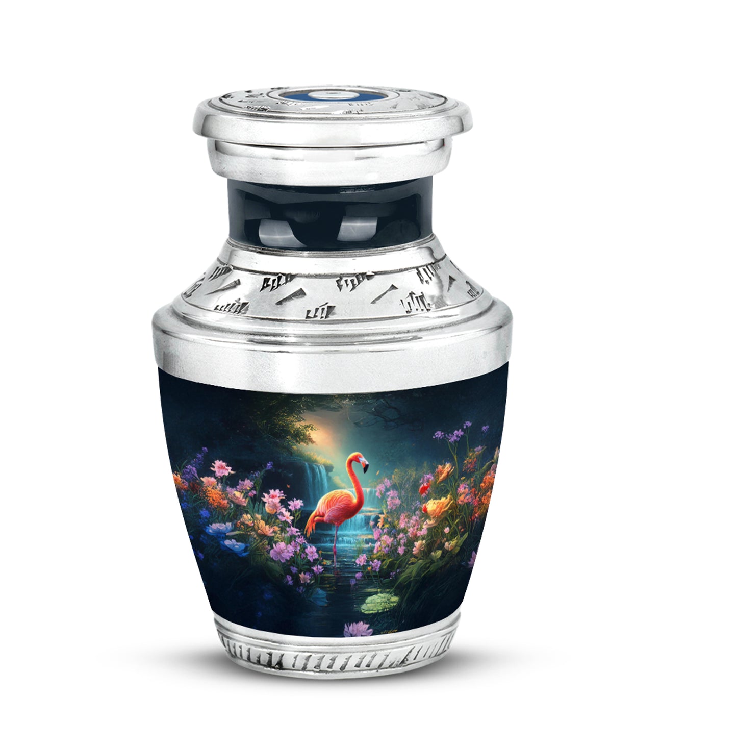 Blue Exquisite Flamingo Memorial Urn for Ashes - 10-inch, 200 cu in - Yatskia