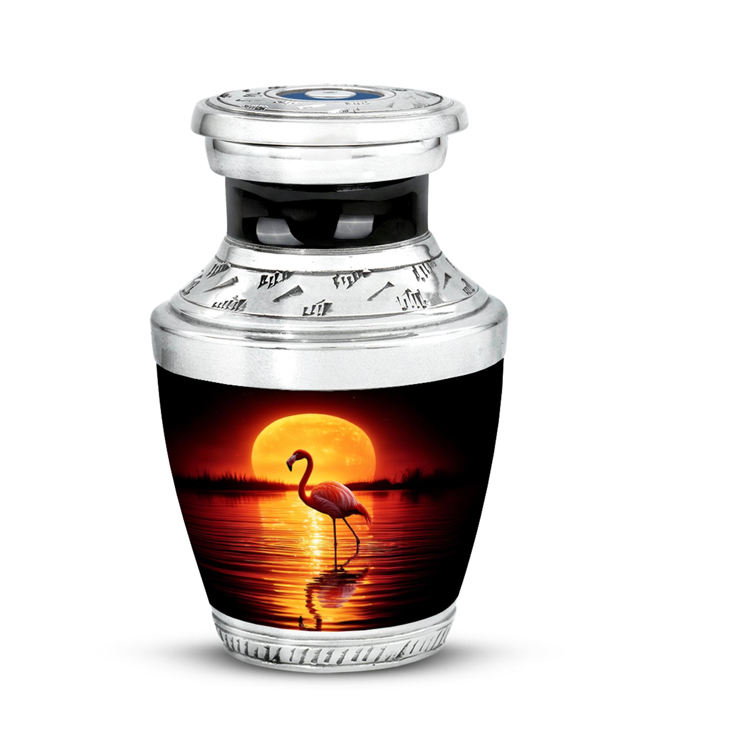 Black Flamingo Cremation Urns - Opulent Farewell 10-inch, 200 cu in - Yatskia