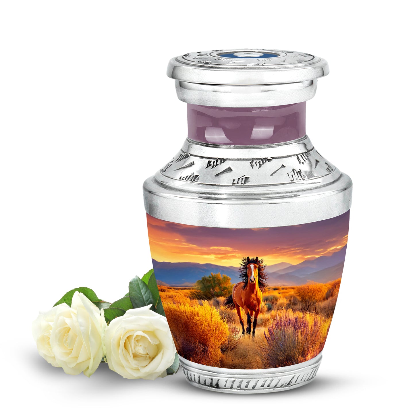 Red Breathtaking Horse Memorial Urn for Ashes - 10-inch, 200 cu in - Yatskia