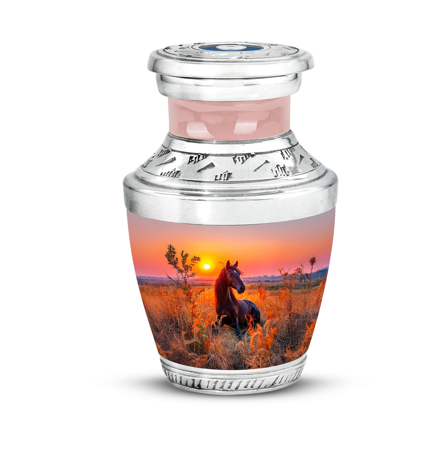 Personalized Red Sovereign Horse Cremation Urns for Human Ashes - 10-inch, 200 cu in - Yatskia