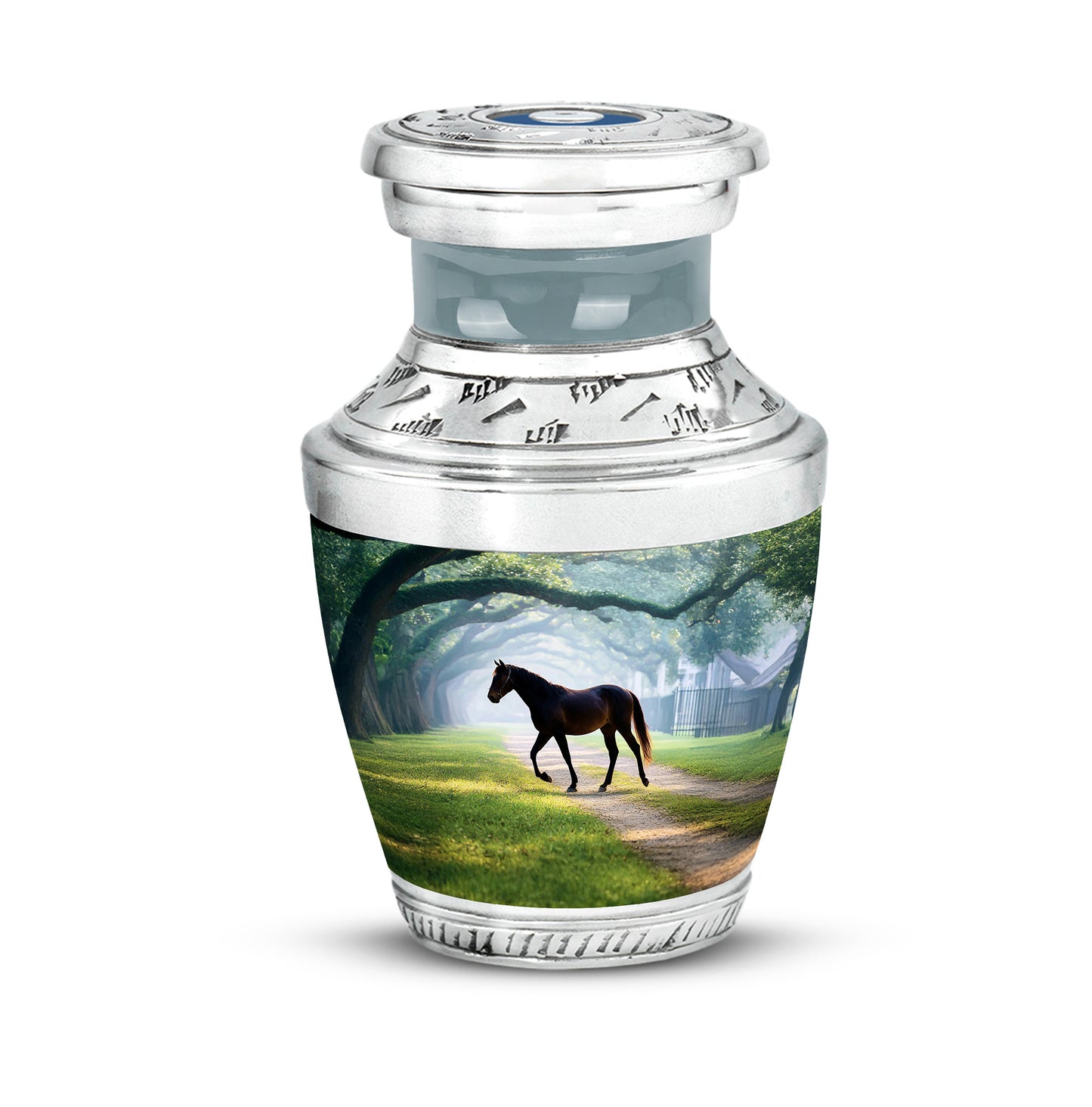 Personalized Magnificent Horse Cremation Urns - Teal 10-inch, 200 cu in - Yatskia