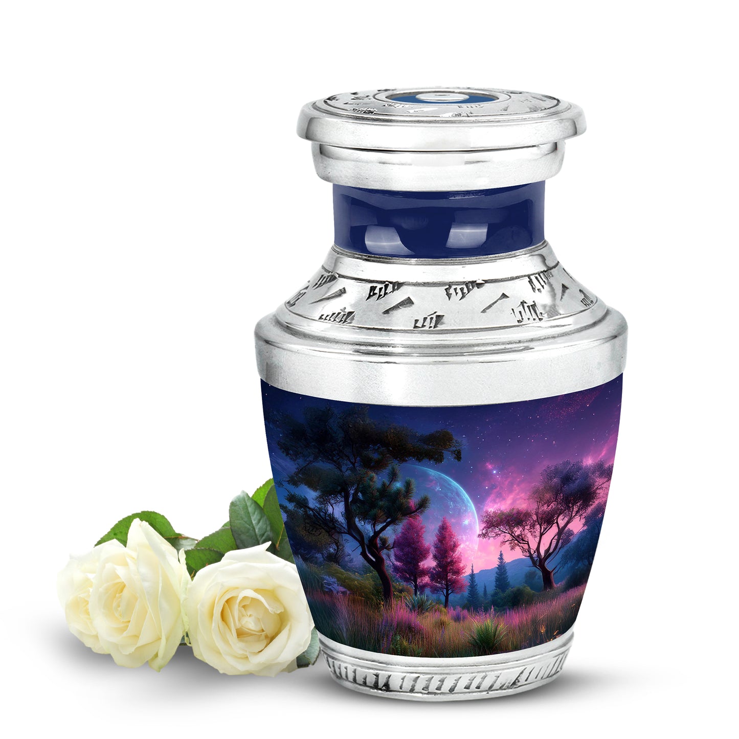 Blessed Galaxy Cremation Urns for Human Ashes - Blue 10-inch - Yatskia