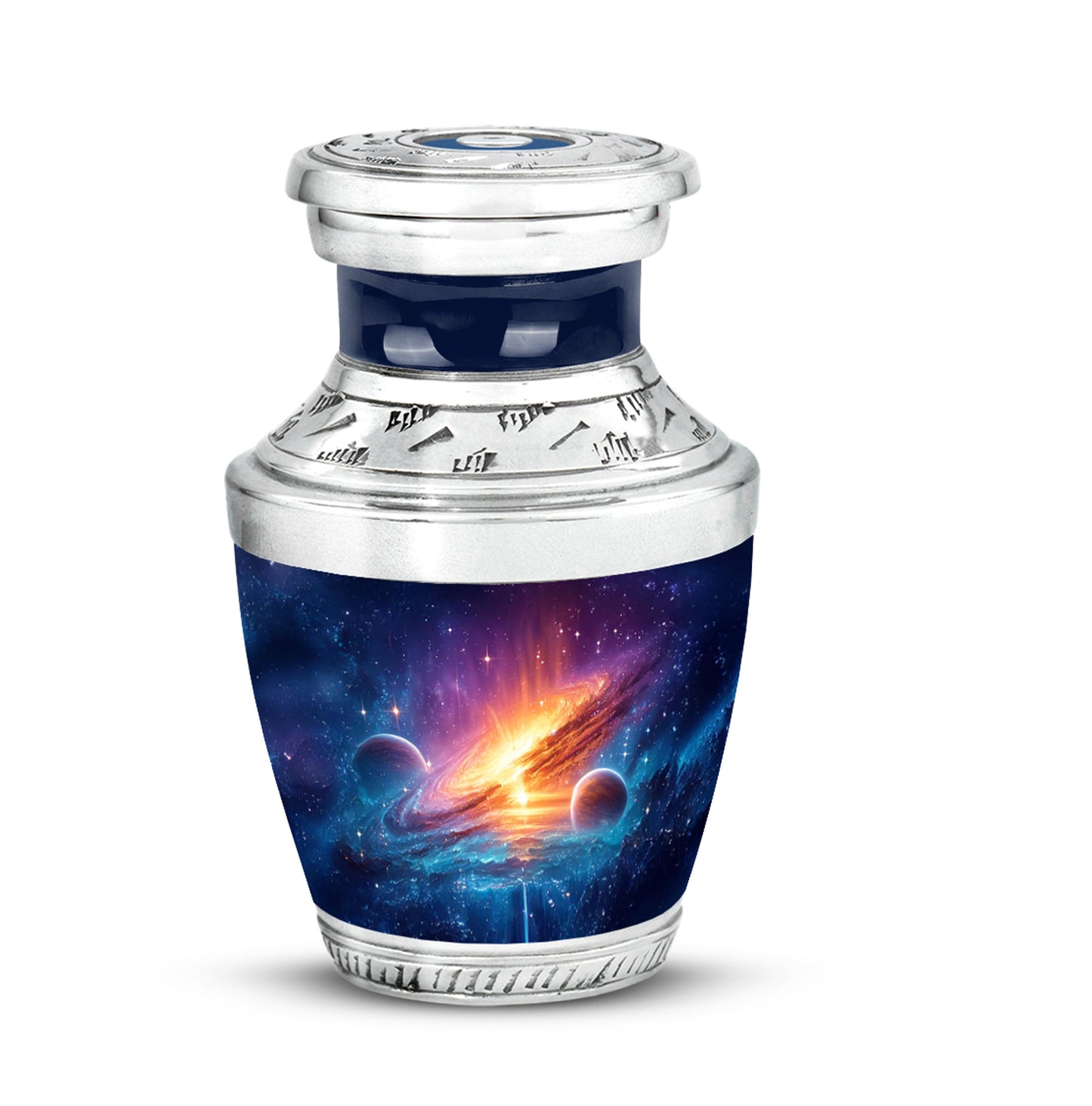 Distinguished Blue Galaxy Cremation Urn for Ashes - 10-inch, 200 cu in - Yatskia