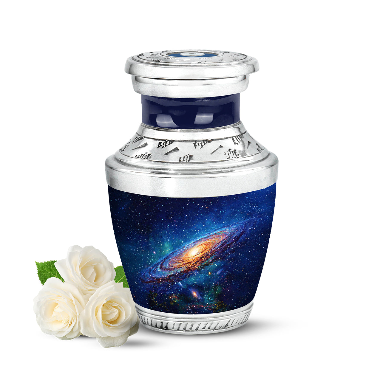 Personalized Blue Galaxy Cremation Urns for Ashes - Transcendent 10-inch - Yatskia