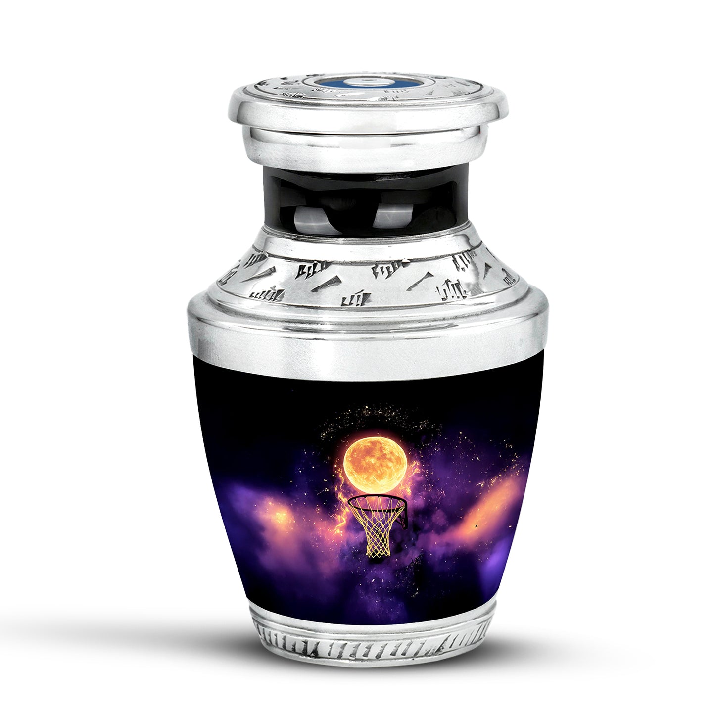 Ethereal Basketball Memorial Cremation Urns - Black 10-inch, 200 cu in - Yatskia