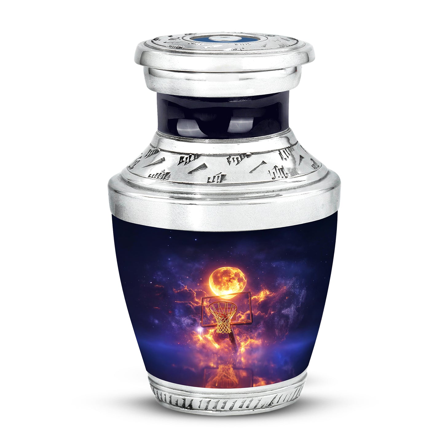 Personalized Magnificent Basketball Cremation Urns - Blue 10-inch, 200 cu in - Yatskia