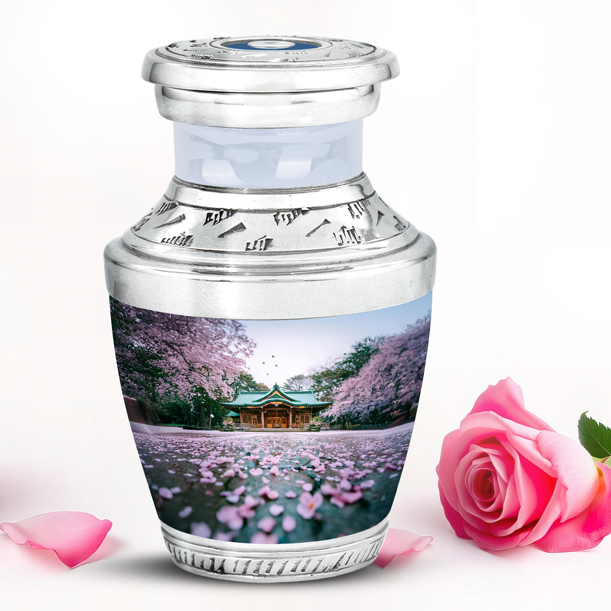 Divine White Cherry Blossom Cremation Urn for Ashes - Yatskia