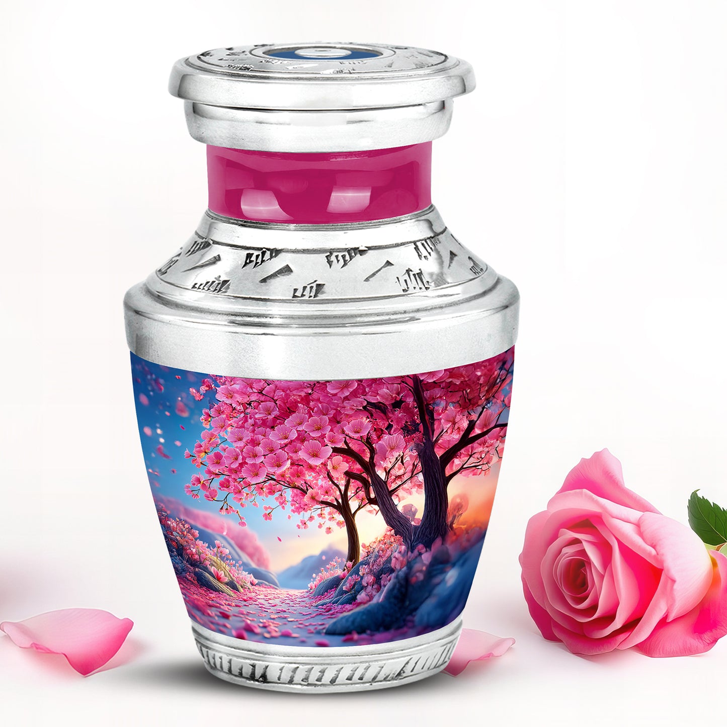 Divine Pink Cherry Blossom Cremation Urn for Ashes - Yatskia