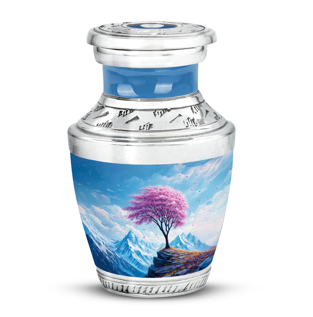 Blue Stately Cherry Blossom Cremation Urns for Human Ashes - Yatskia