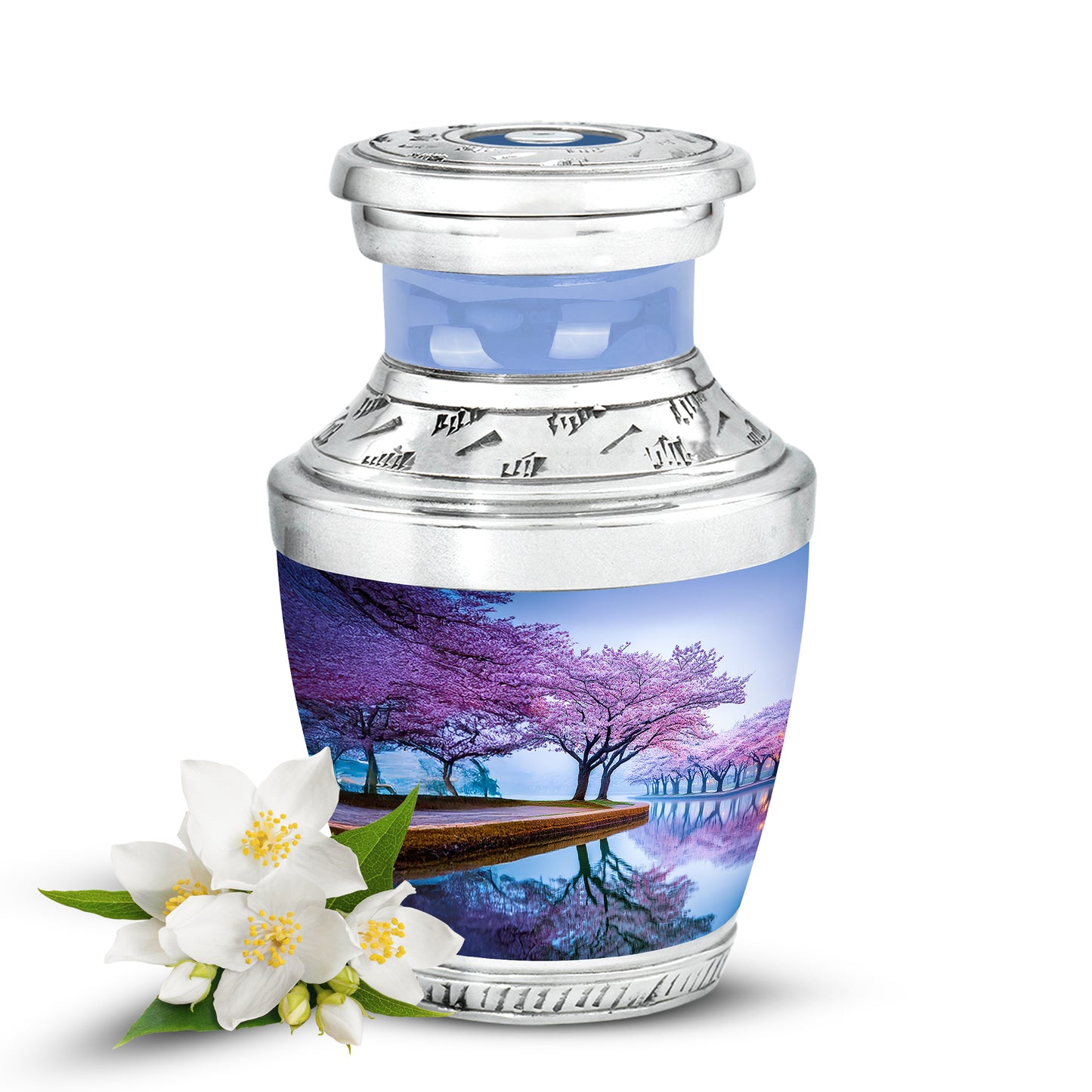 Remarkable Cherry Blossom Memorial Cremation Urns - Blue - Yatskia
