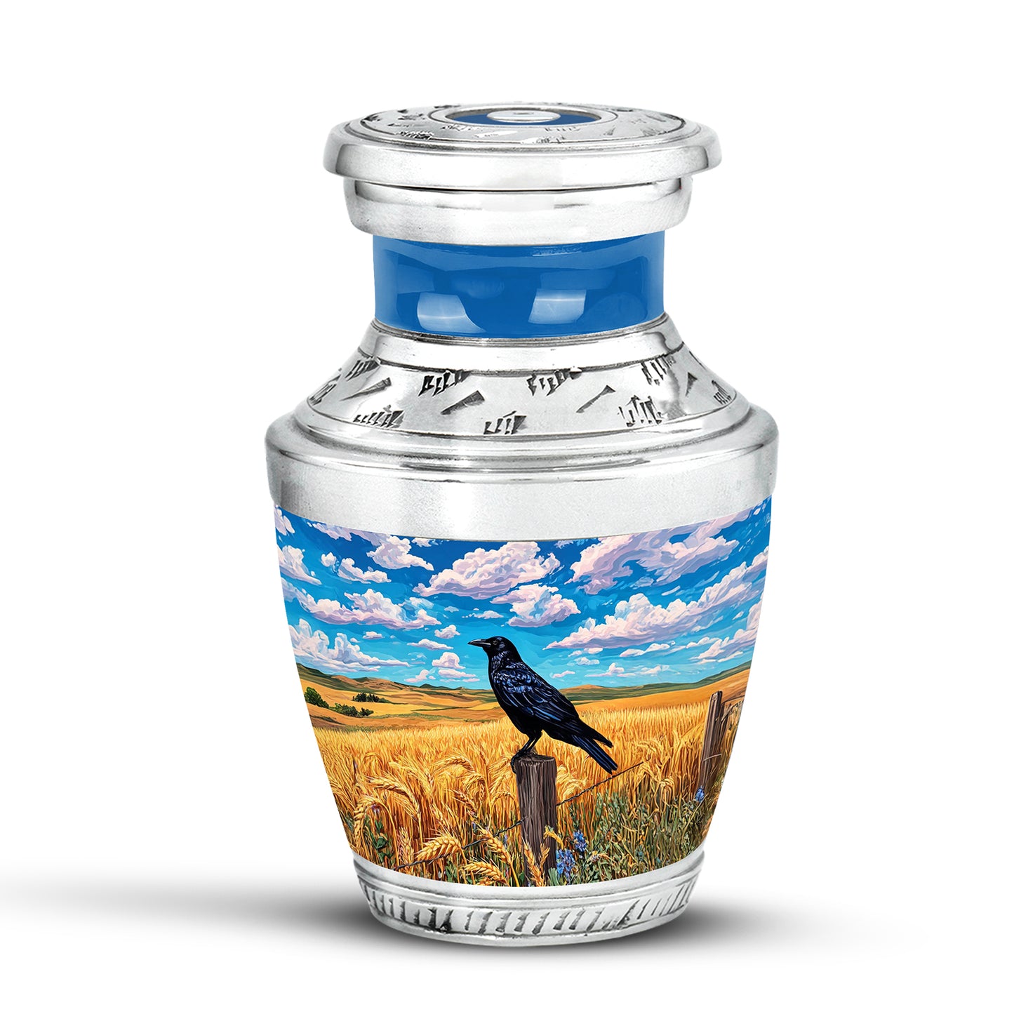 Personalized Blue Crow Cremation Urns for Ashes - Transcendent - Yatskia