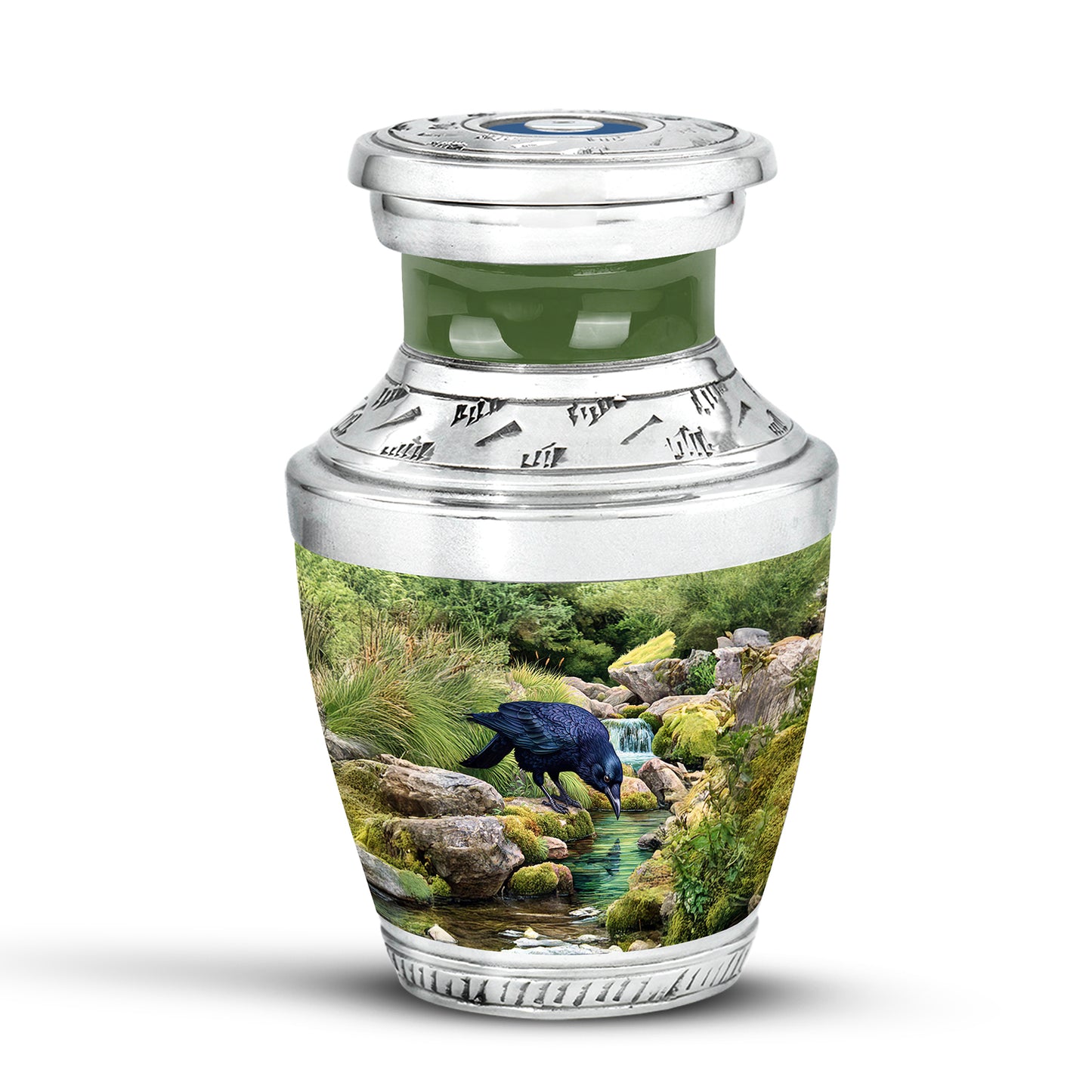 Illustrious Crow Memorial Cremation Urns - Green - Yatskia