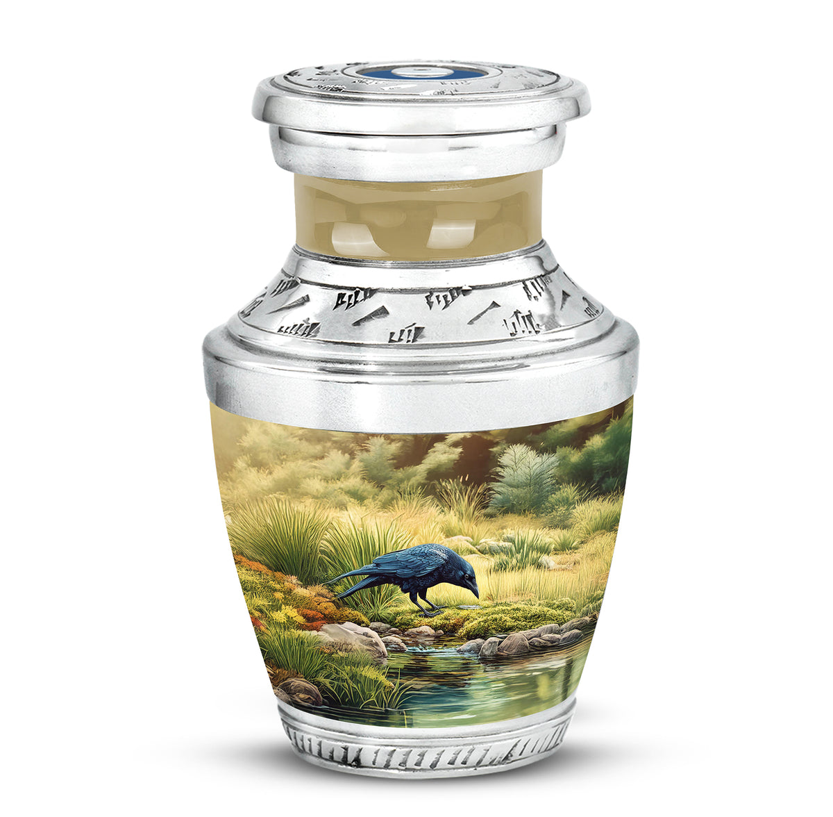 Personalized Magnificent Crow Cremation Urns - Gold - Yatskia