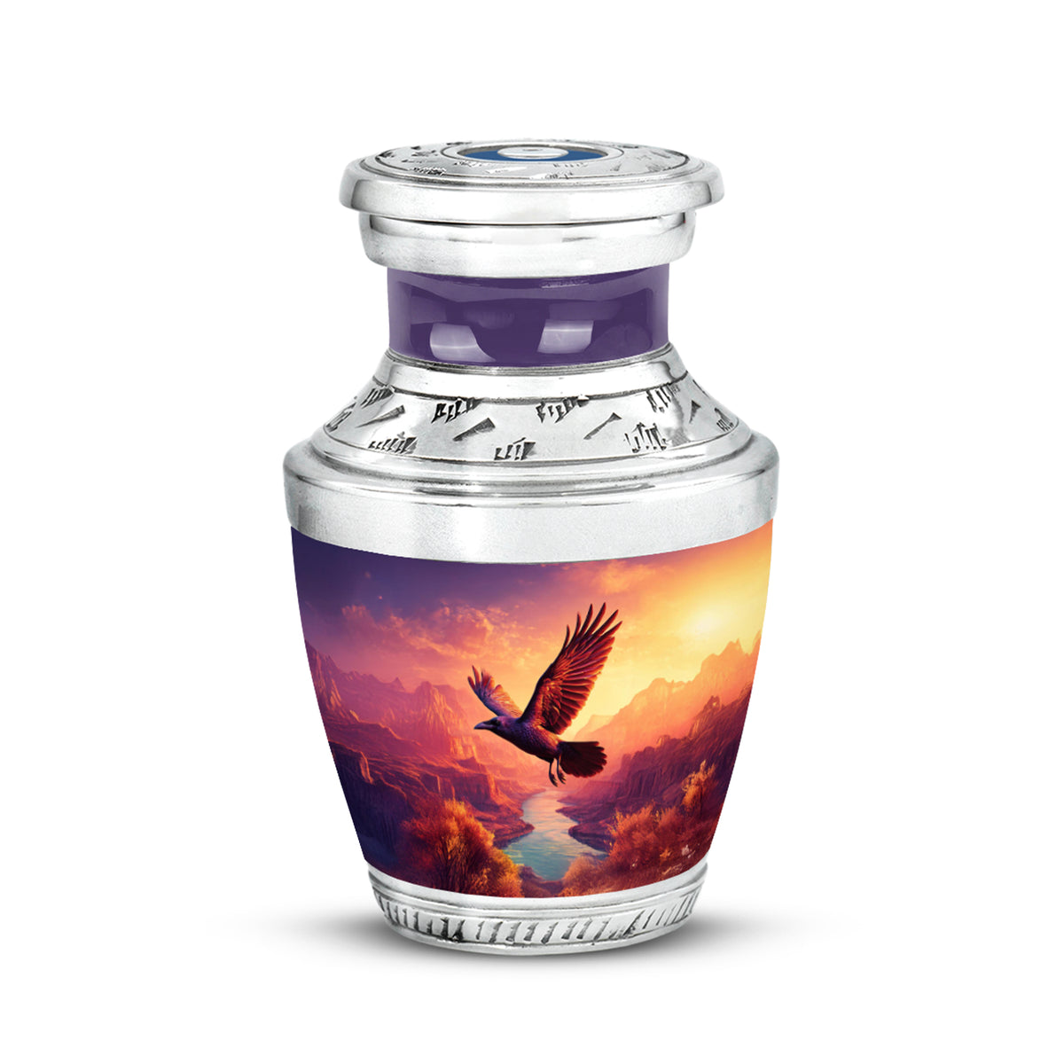 Illustrious Crow Memorial Cremation Urns - Purple - Yatskia