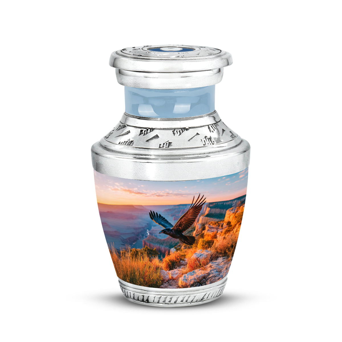 Personalized Blue Crow Cremation Urns for Ashes - Transcendent - Yatskia