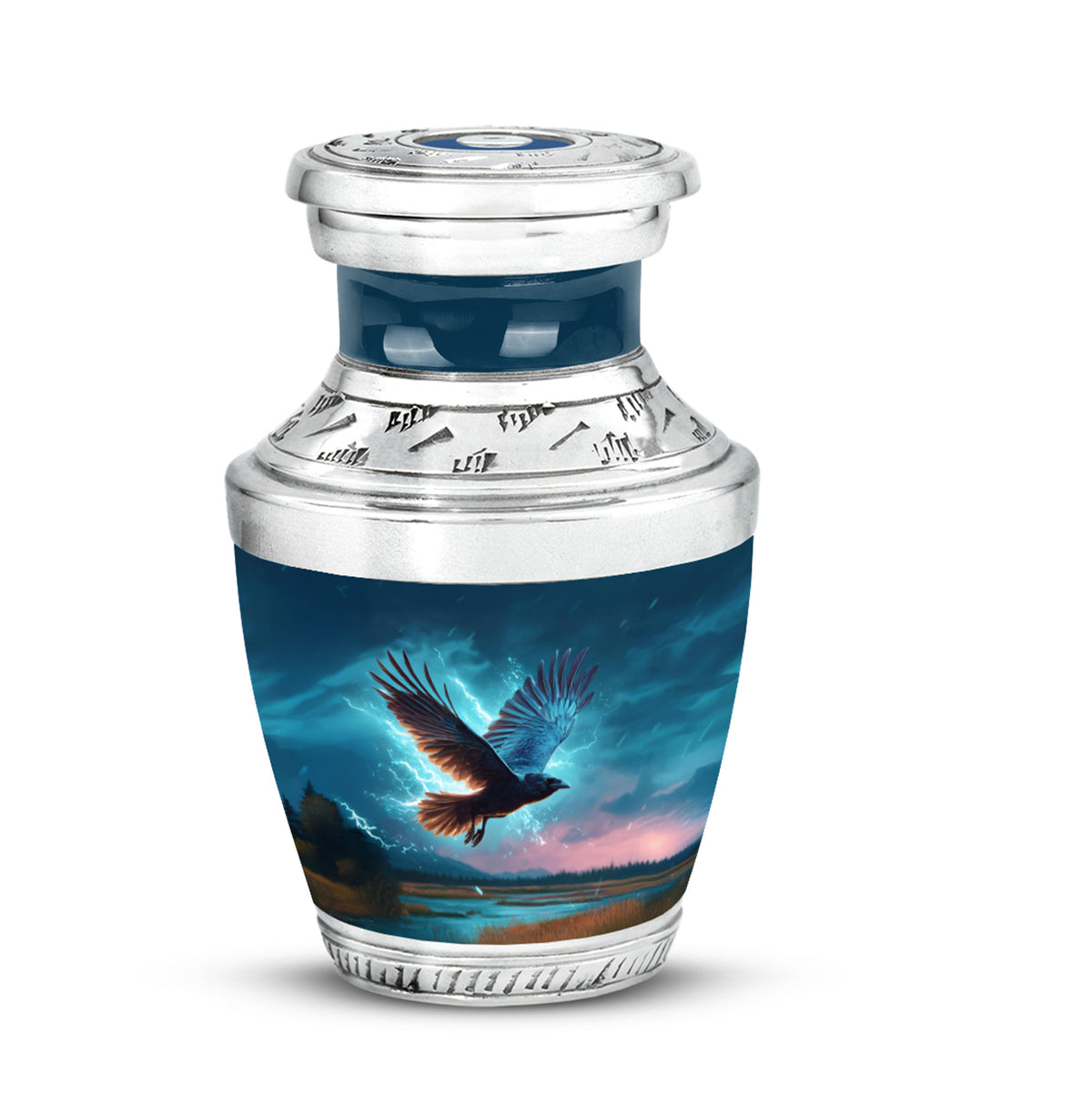 Resplendent Blue Crow Cremation Urn for Ashes - Yatskia