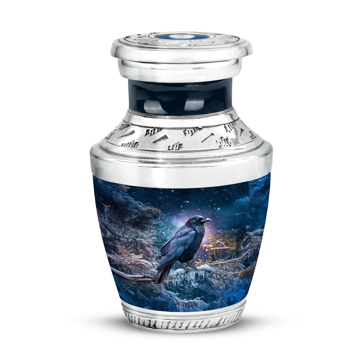 Personalized Crow Cremation Urns - Soothing Blue - Yatskia