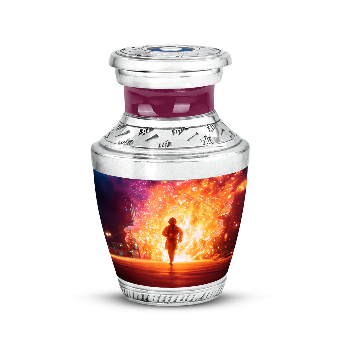 Radiant Firefighter Memorial Cremation Urns - Pink 10-inch, 200 cu in - Yatskia