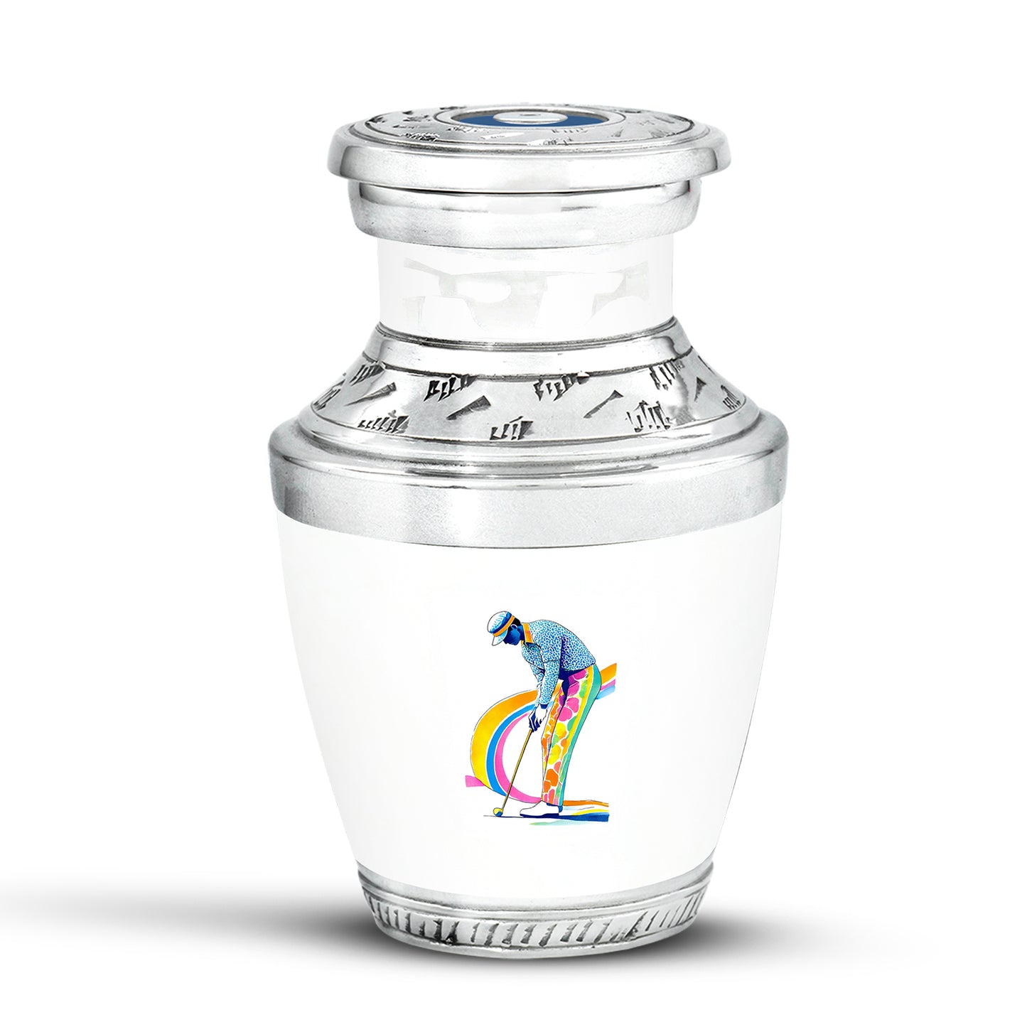 White Venerable Golf Cremation Urns for Human Ashes - 10-inch, 200 cu in - Yatskia