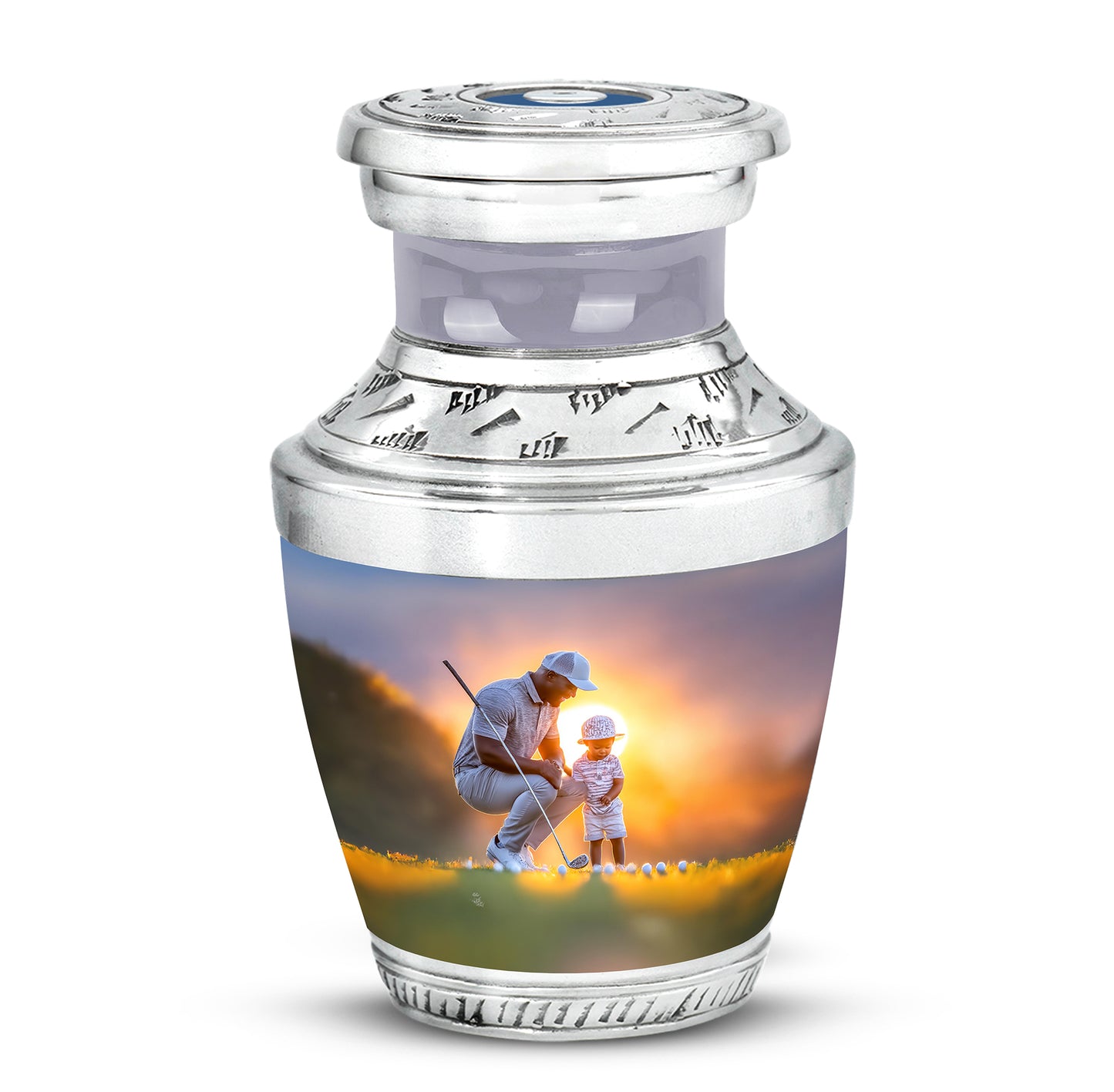 Timeless Gray Golf Cremation Urn for Ashes - 10-inch, 200 cu in - Yatskia